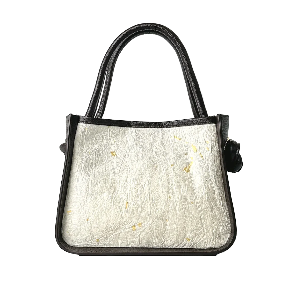 Kokoro － 心 － （Knot Handle Bag / 金箔漉き込み和紙 )