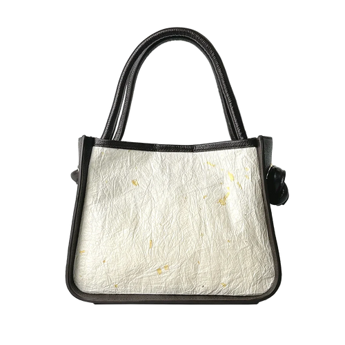 Kokoro － 心 － （Knot Handle Bag / 金箔漉き込み和紙 )